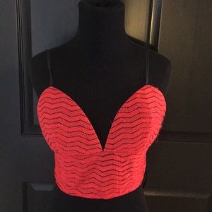 Bebe cute all red crop top ❤️🌹